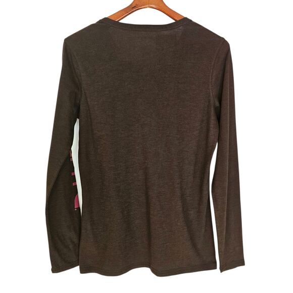 Carhartt NWT Women's Brown V Neck Long Sleeve Shirt - Picture 2 of 5